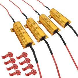 4 Pieces 50W 6ohm Load Resistors - Fix LED Bulb Fast Hyper Flash Turn Signal Blink Error Code