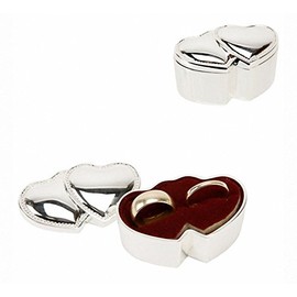 Sophia Silverplated Double Heart Wedding Ring Box
