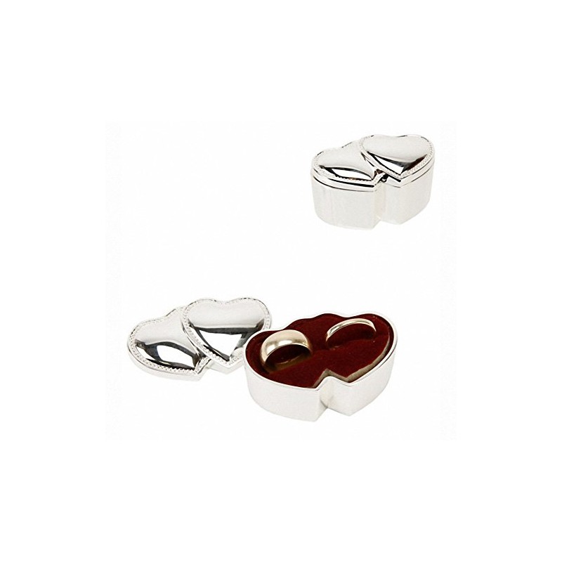 Sophia Silverplated Double Heart Wedding Ring Box