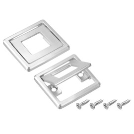 uxcell 2 Pcs Flush Pull Handle, 1.3 Inch Hole Center Hidden Recessed Furniture Grip Cabinets Door Square Pull Ring Handles with Screws for Drawers Cupboard, 2 Inch Length, Silver