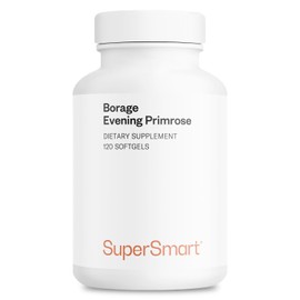 Supersmart - Borage & Evening Primrose (High Potency) - GLA Oil Gamma Linolenic Acid Cold Pressed - with Vitamin E, Borage Oil & Evening Primrose Oil Supplement | Non-GMO & Gluten Free - 120 Softgels