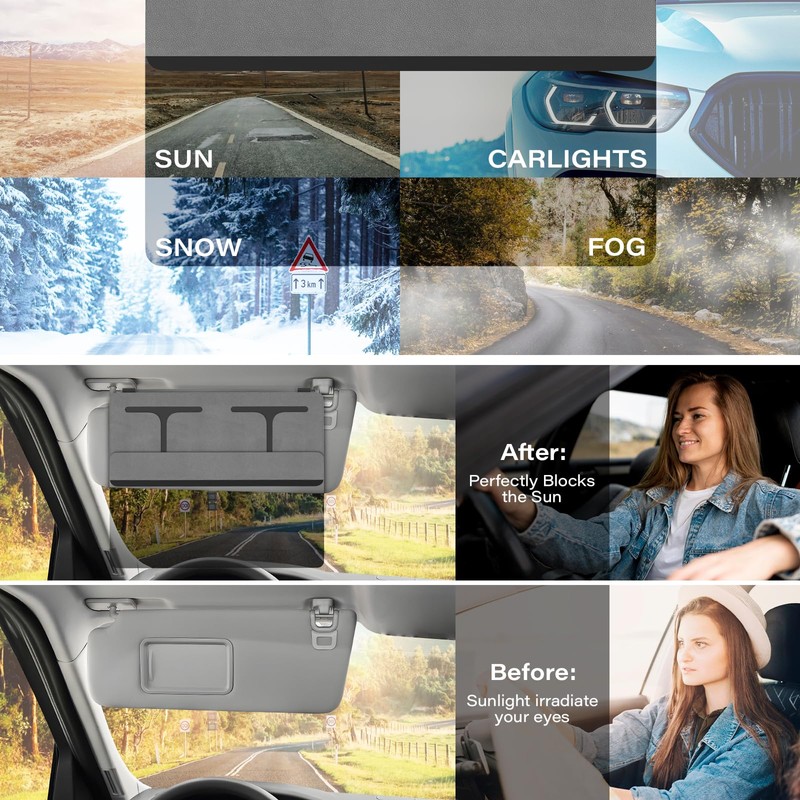 Polarized Car Sun Visor Extender, Upgraded Polarized Extender Sun Blocker