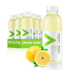 Nongfu Spring Pomelo Flavored Drink With Added Vitamins，Vitamin Flavored Water with Niacin and Fiber, Hydration Support - 16.9 Fl Oz (15 Pack)