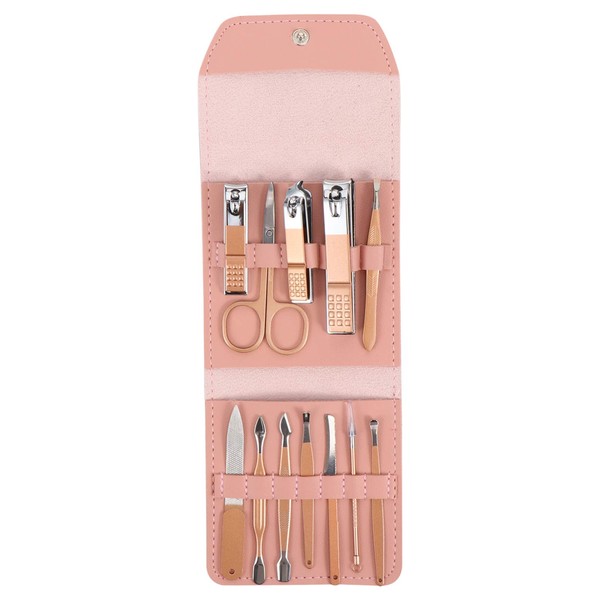 Healvian Portable Manicure Kit Nail Care Tools Set Rose Gold