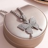 Wendalern Boho Crystal Butterfly Choker Necklace Silver Rhinestone Pendant Chains
