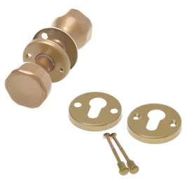 Aqbau® Door Knob, Rotatable with Rosette PZ Button Pusher Rotary Knob Room Door Knob Complete Set Door Knobs Including Bolts and Screws Door Handle Door Handles Knob (Gold)