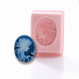 Victorian Lady Cameo Silicone Mold Food Safe Fondant, Chocolate, Candy, Resin, Polymer Clay, Jewelry, Craft Mold