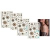 4 Sheets Temporary Gold Silver Tattoo Sun Tattoo Star Tattoo
