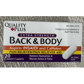 Quality Plus (1 Bottles ) Of Quality Plus Extra Strength Back & Body, 20- ct. Bottle