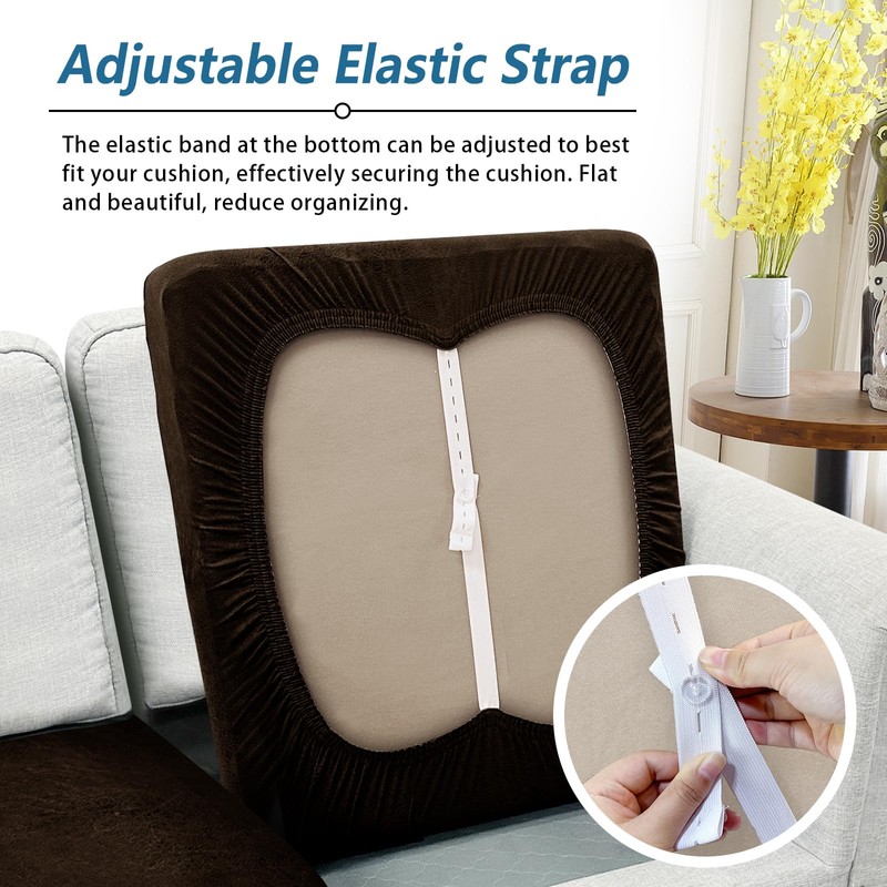 Imnopqr Couch Cushion Covers Leather Look Sofa Covers for 3