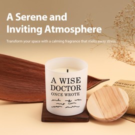Loovelo A Wise Doctor Once Wrote Candle Doctor Gifts Scented Candles for Home Office Jar Candles Dr Gift Sage Floral Lavender Scent Soy Wax Candles 9.5 oz
