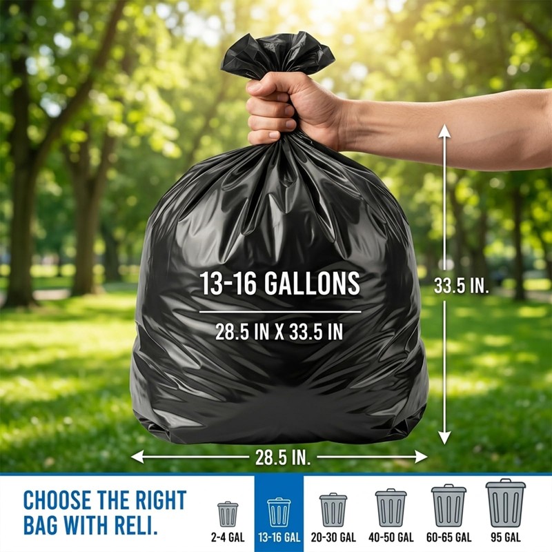 ELPHECO 13 Gallon Trash Bags, 60 Count Trash Bags for