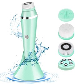 Cepillo de Limpieza Facial,Limpiador Facial Electrico Recargable,Cepillo Limpiador Facial Impermeable,Cepillo Facial Giratorio de 360° con 3 Modos,Cepillo Exfoliante facial para Cara con 4 Cepillos