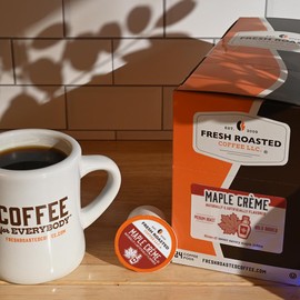 Fresh Roasted Coffee, Maple Crème, Flavored Coffee Pods, 24 Count
