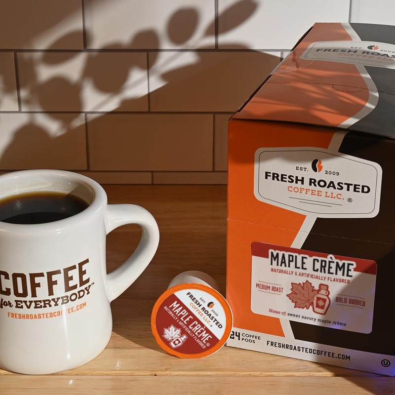 Fresh Roasted Coffee, Maple Crème, Flavored Coffee Pods, 24 Count