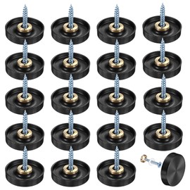 M METERXITY 20-Pack Screw Covers Caps, 1" Dia Stainless Steel Brushed Mirror Decorative Screws Cap Nails Fasteners for Sign Advertising Hardware/Bathroom Upholstery Head Covers [Black]