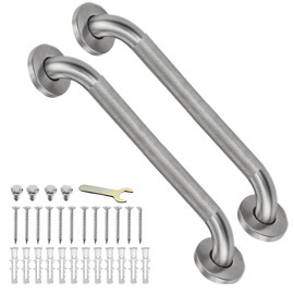 IJDD 20'' Grab Bars for Bathtub and Shower 2 Pack, 1 1/4'' Diameter Shower Grab Bar for Elderly with Anti-Slip Textured Grip Stainless Steel Bath Handrails