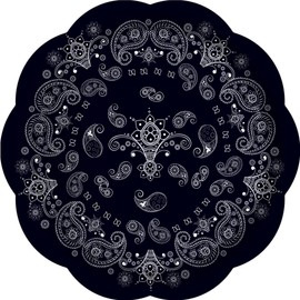 Jajajuegos 24 pcs 9" Black Bandana Paper Plates Black Bandana Western Party Supplies Black Bandana Floral Paper Plates Set Black Bandana Dinner Paper Plates for Black Bandana Party