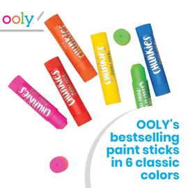 Ooly Chunkies 6 Mess Free Paint Sticks For Kids, Tempera Paint Sticks Kid Safe Colors, No Mess Quick Drying Art Supplies for Toddlers, Kids Christmas Gifts
