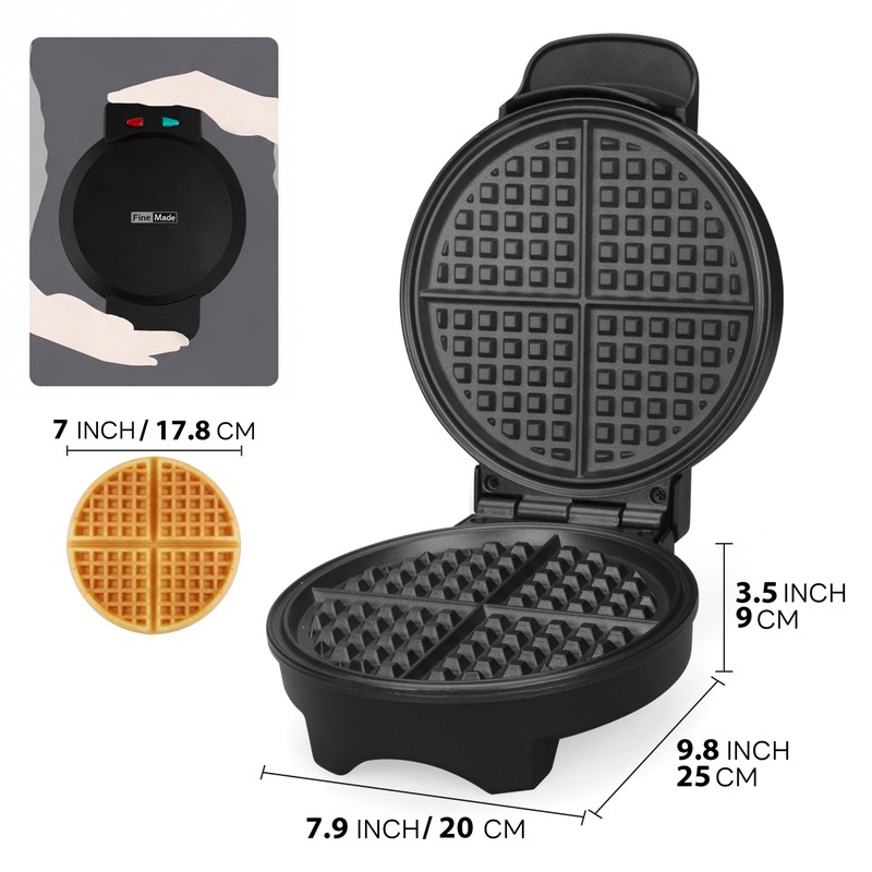 FineMade 7 Inches Classic Waffle Maker Machine, belgian waffle maker