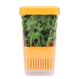 LUVCOSY Fresh Herb Keeper for Refrigerator, Clear BPA-Free Herb Saver, Storage Container for Cilantro, Parsley, Thyme, Mint & Asparagus, Preserver Keeps Fresh Herbs for 3 Times Longer, Orange