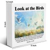 Inspirational Christian Sign Look at the Birds Wood Block Sign