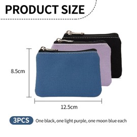 ZGDEIWGF Pack of 3 Small Purse, Portable Purse, Storage Bag for Small Items, Unisex Canvas Wallet, Small Purse, black