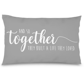 Likjad bed pillow covers decorative 12x20 gray,bed decorative pillow covers,and so together they built a life they loved,couples bedroom decorarive pillow covers,wedding pillow covers gifts