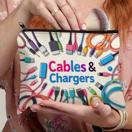 ZOCIGIFTS Canvas Makeup Bag - Multifunctional Travel Pouch, Soft Zippered Cosmetic Organizer for Women, Ideal Gift for Birthday Graduation Christmas (White) (Style C)