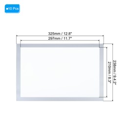 Magnetic Sign Holder, PATIKIL 10 Pack 8.5 x 11 Magnetic Display Frame, A4 Magnetic Picture Frame, Self-Adhensive Reusable Double-Sided Display for Refrigerator, Whiteboard, Window, Wall, Photo, Silver