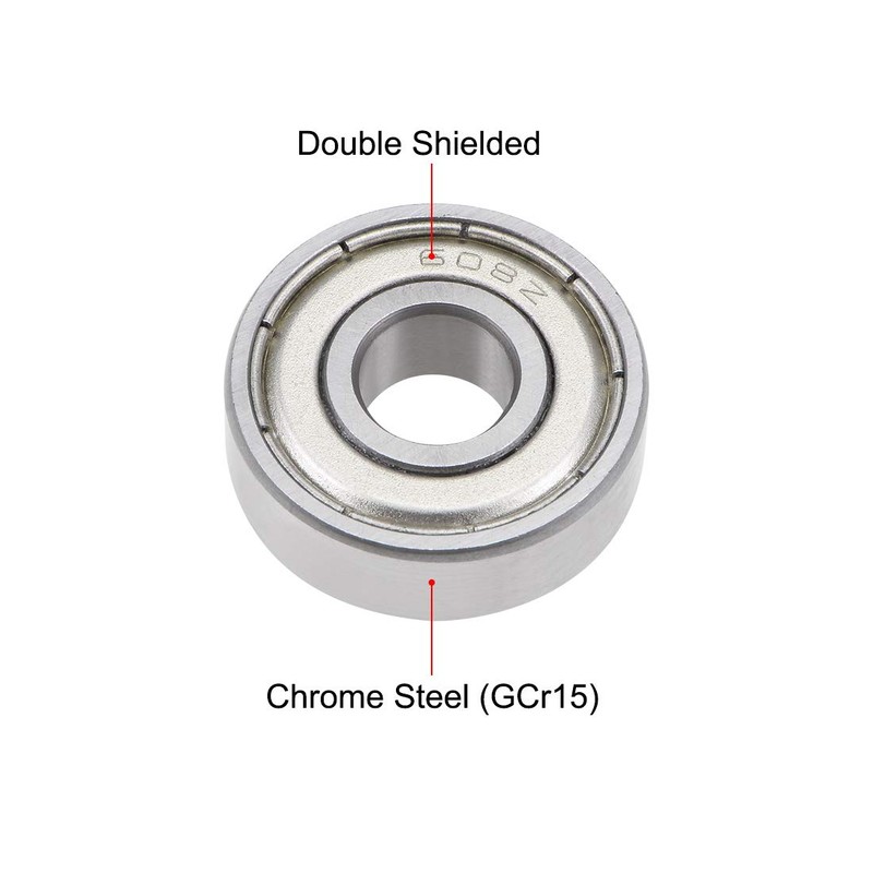 sourcing map 605-608 ABEC-3 Bearing 608ZZ 10Qty