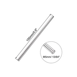 TA-VIGOR 5Pcs 5mm x 150mm Stainless Steel Round Rods, Metal Solid Round Shaft Rods Lathe Bar Stock for DIY Crafts Car Helicopter Airplane Model