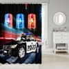 Kids Police Car Toddler Fabric Shower Curtains Policeman Boys Shower