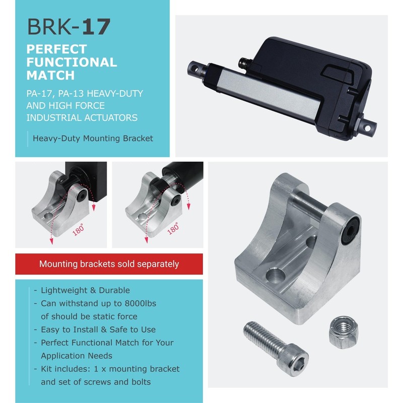 Progressive Automations Mounting Bracket BRK-17 for Linear Actuator, Compatible with