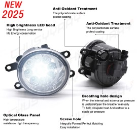 CHUSYYRAY Pair For 2007-2011 Toyota Camry LED Front Bumper Fog Lights Driving Lamps