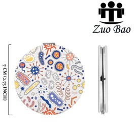 Zuo Bao Microbiology Bacteria Makeup Mirror Science Art Biologist Mirror Gift for Biologist (Bacteria)