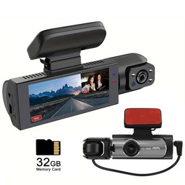 Front & Rear Dashcam, 1 Count Dash Camera for Car, Wide Angle Car Driving Recorder with IR Night-Vision G Sensor, 3.16 Inch IPS Screen 1080P HD Camera with Dual Lens, Fall Gift, Birthday Gifts