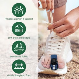 TEXSENDA Aluminum Hammer Toe Straightener – Broken Toe Wraps & Toe Splints – Hammer Toe Corrector for Women & Men – Hammertoe Cushion & Toe Protectors for Crooked, Curled, Bent Toes