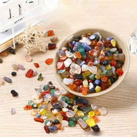 Anwangda Gemstones for Children, Treasure Hunt, Colourful Tumbled Stones, 15 mm - 20 mm Pebbles, Natural Agate Crystal Semi-Precious Stones for Children's Birthday, Treasure Hunt, Decoration, Gemstone
