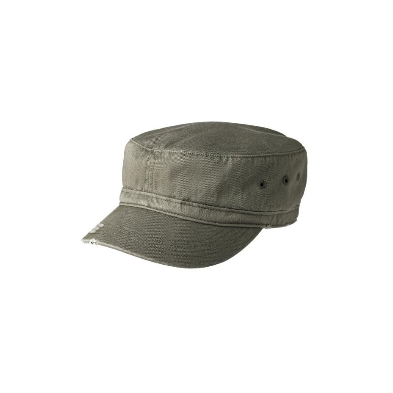 District - Distressed Military Hat. DT605 Olive
