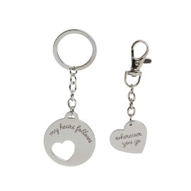 Pearhead Keychain and Collar Charm Set, Pet Matching Set, Perfect for Pet Owners and Dog Lovers, Silver