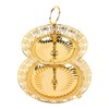 2 Tier Fruit Plate Metal Round Gold Plated Beautiful Cupcake