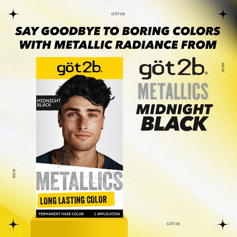 Got2b Metallics Permanent Hair Color, Midnight Black