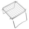 Portable Campfire Grill Silver Mini Folding Grill Rack Stainless Steel