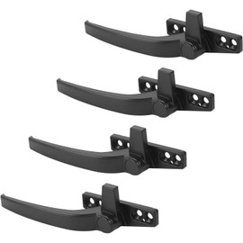 Hardware de seguridad para ventana de aluminio con manija plana abatible y cierre externo, duradero y compatible con ventanas correderas y oscilobatientes (mano derecha)