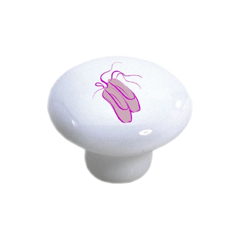 Pink Ballet Slippers Ceramic Cabinet Drawer Knobs Set of 2
