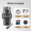 Ranein 1/2 HP Garbage Disposal with Power Cord, Quiet Stainless