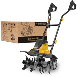 COPOWER by EVEAGE 18-Inch 13.5AMP Electric Corded Garden Tiller & Cultivator, 120V Rototiller Tool, 4'' - 8'' Farm Tilling Depth, Foldable Handle 6x4 Tines, GT18