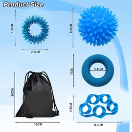 Pack of 7 Finger Trainer, Hand Trainer, Finger Trainer, Kneading Ball for Hands Therapy, Hand Trainer, Stress Relief, Finger Trainer, Finger Trainer, Occupational Therapy, Massage Ball, Hand Trainer