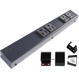 12” Hardwired Power Strip (NO Power Cord), 4 Horizontal Outlets (NOT Tamper Resistant), NO Ears (Without mounting tabs on Both Ends), 15A (NOT a 20 Amp Unit), Black